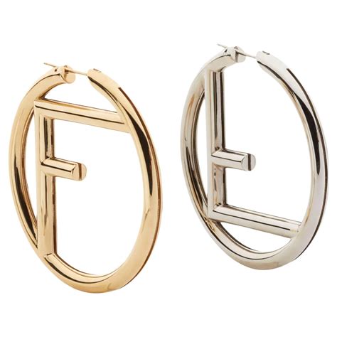 fendi earring hoops|f is fendi earrings gold.